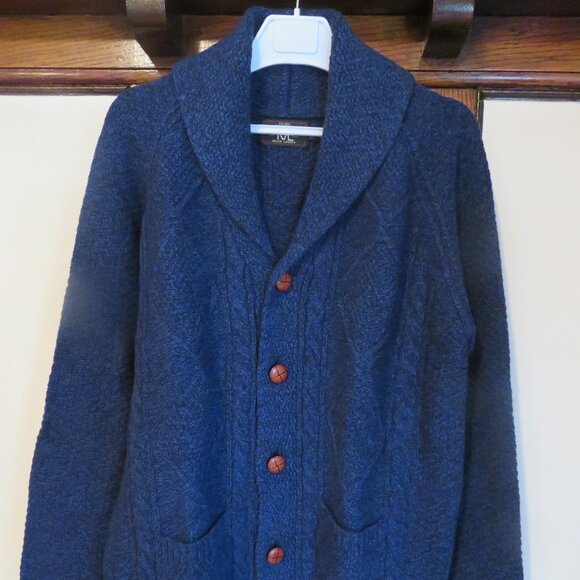 Polo Ralph Lauren Men's Aran-Knit Wool Cardigan - Picture 1 of 9
